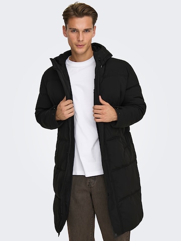 Only & Sons Зимнее пальто 'ONSSEUL' в Черный: спереди