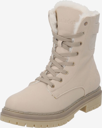 Palado Lace-Up Boots in Beige: front