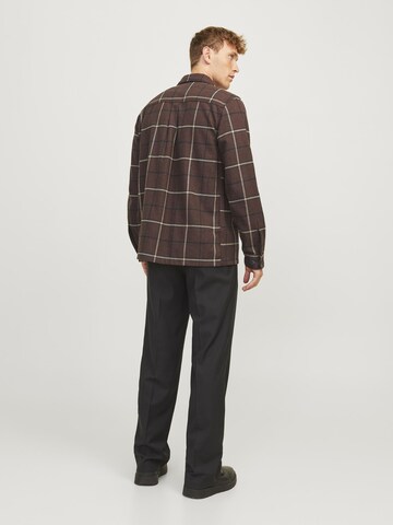 JACK & JONES Comfort fit Button Up Shirt 'JPRRaymond' in Brown
