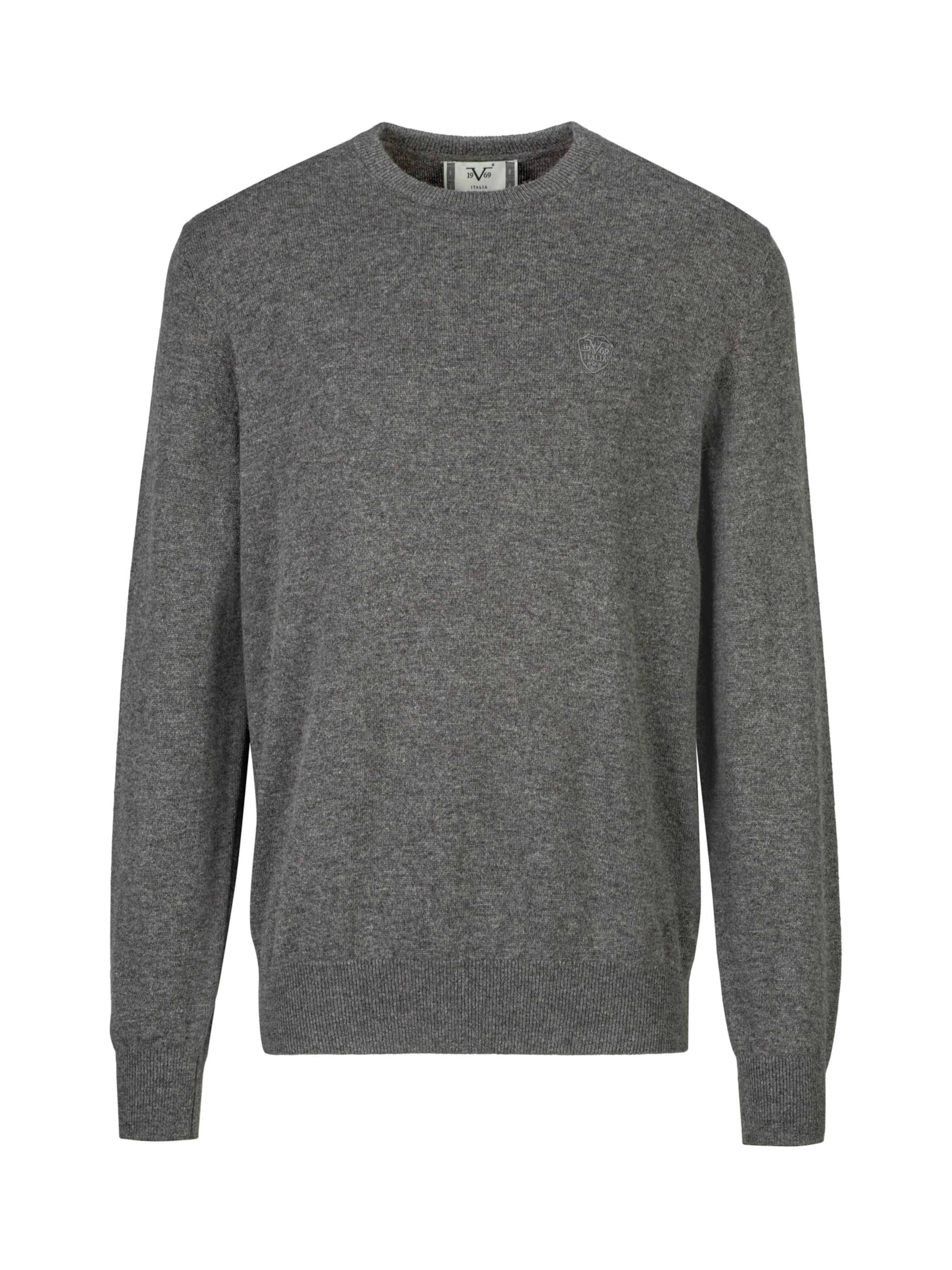19V69 ITALIA Pullover 'Clint Embro' in Grau: Vorderseite