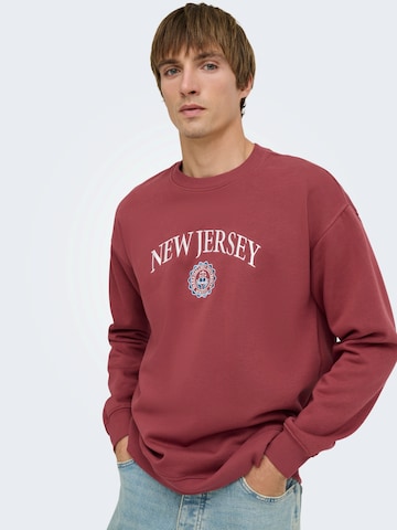Only & Sons Sweatshirt 'ONSCONNOR' in Red