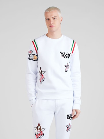 19V69 ITALIA Sweatshirt 'Bruno' i vit: framsida