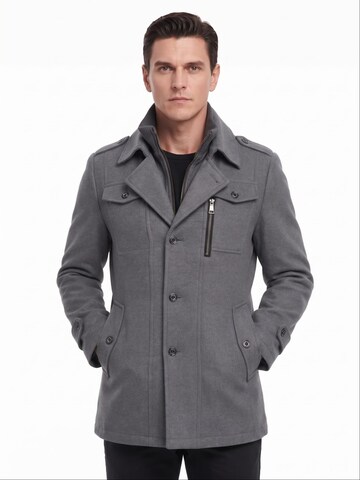 ALLTHEMEN Winter Coat 'Morgenkühle-1' in Grey: front