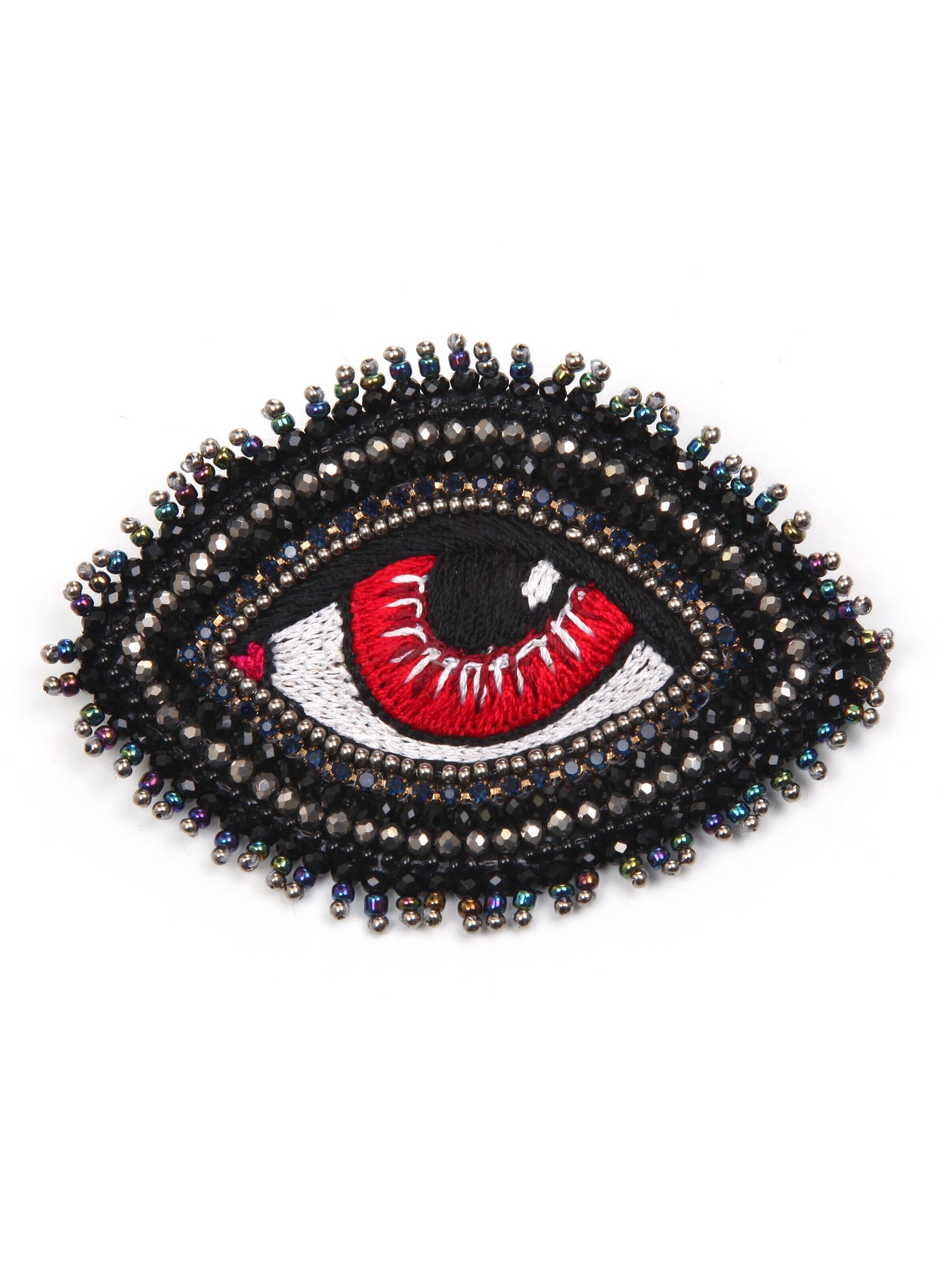 COLLEZIONE ALESSANDRO Brooch 'Eye' in Red: front