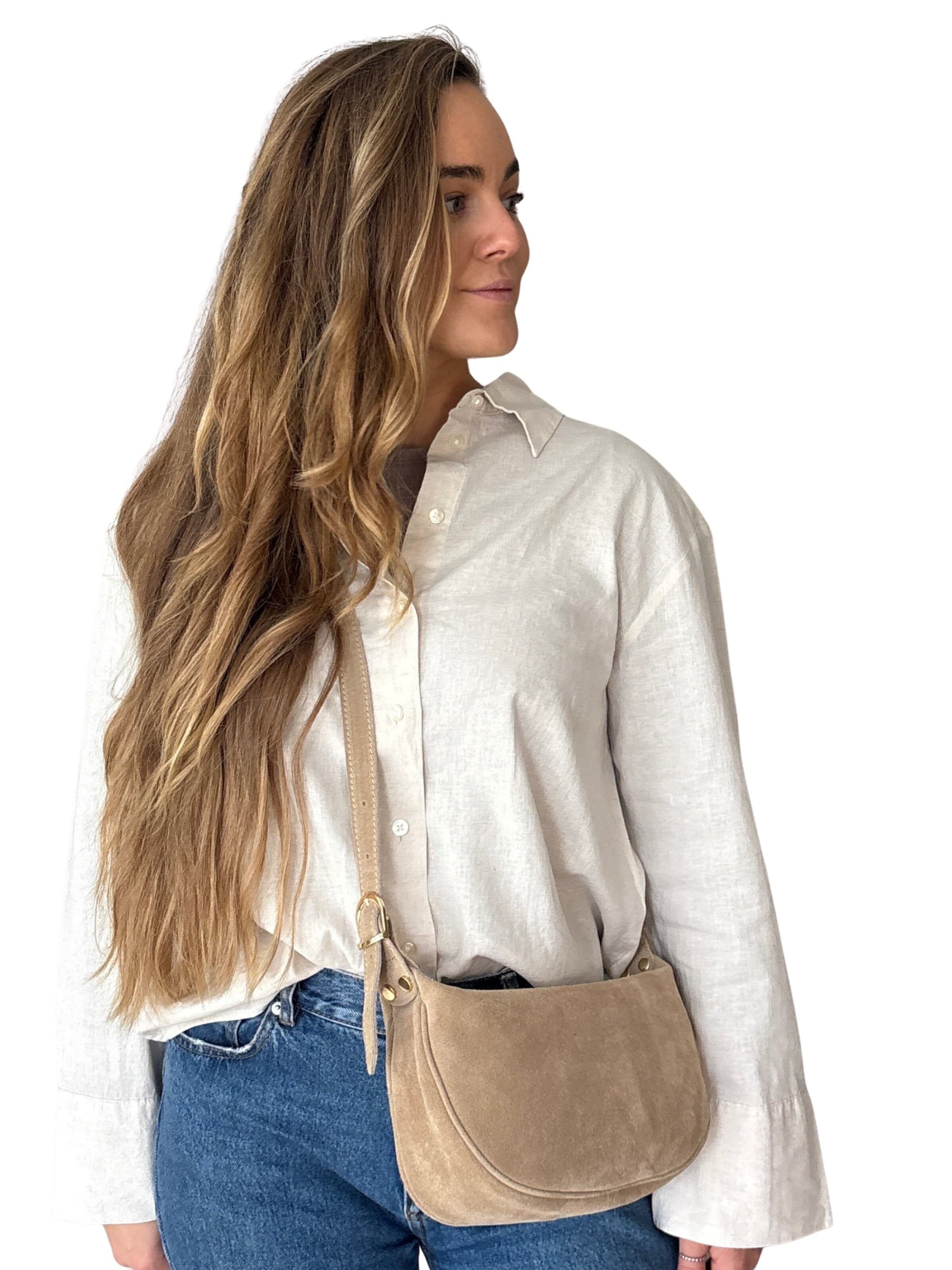 lePelou Shoulder Bag 'MINA' in Beige: front