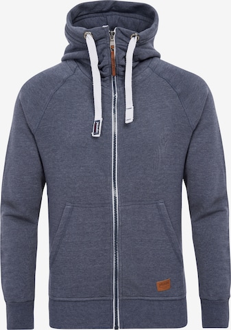 yazubi Zip-Up Hoodie 'Jacob' in Blue: front