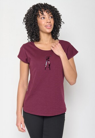GREENBOMB Shirt 'Bike Romantic' in Purple: front