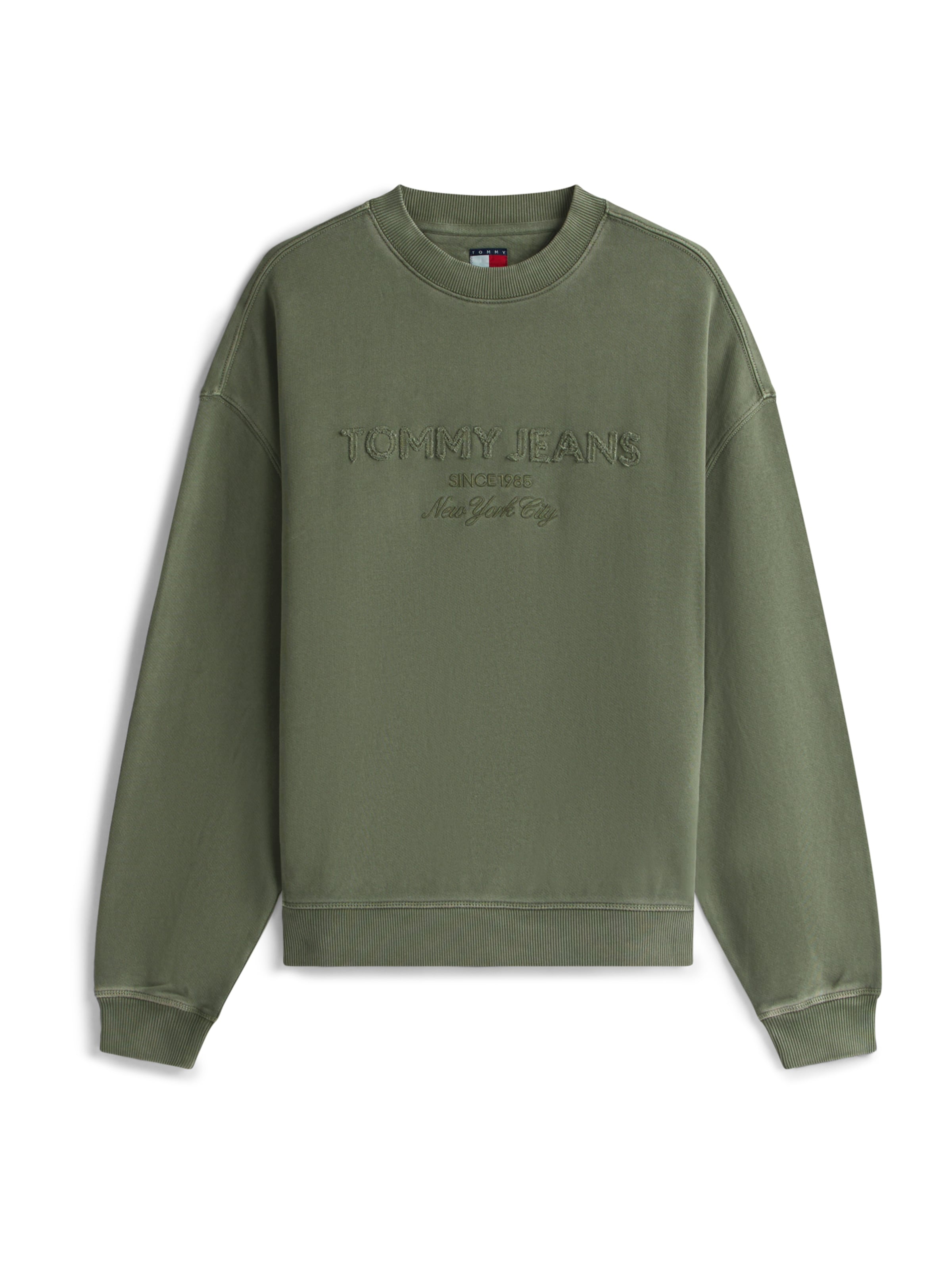 Tommy Jeans Sweatshirt '90S NEW CLASSICS' in Groen: voorkant