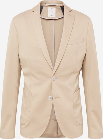 Coupe slim Veste de costume s.Oliver BLACK LABEL en beige : devant