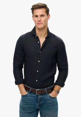 Superdry Regular fit Button Up Shirt 'Vacation' in Blue: front