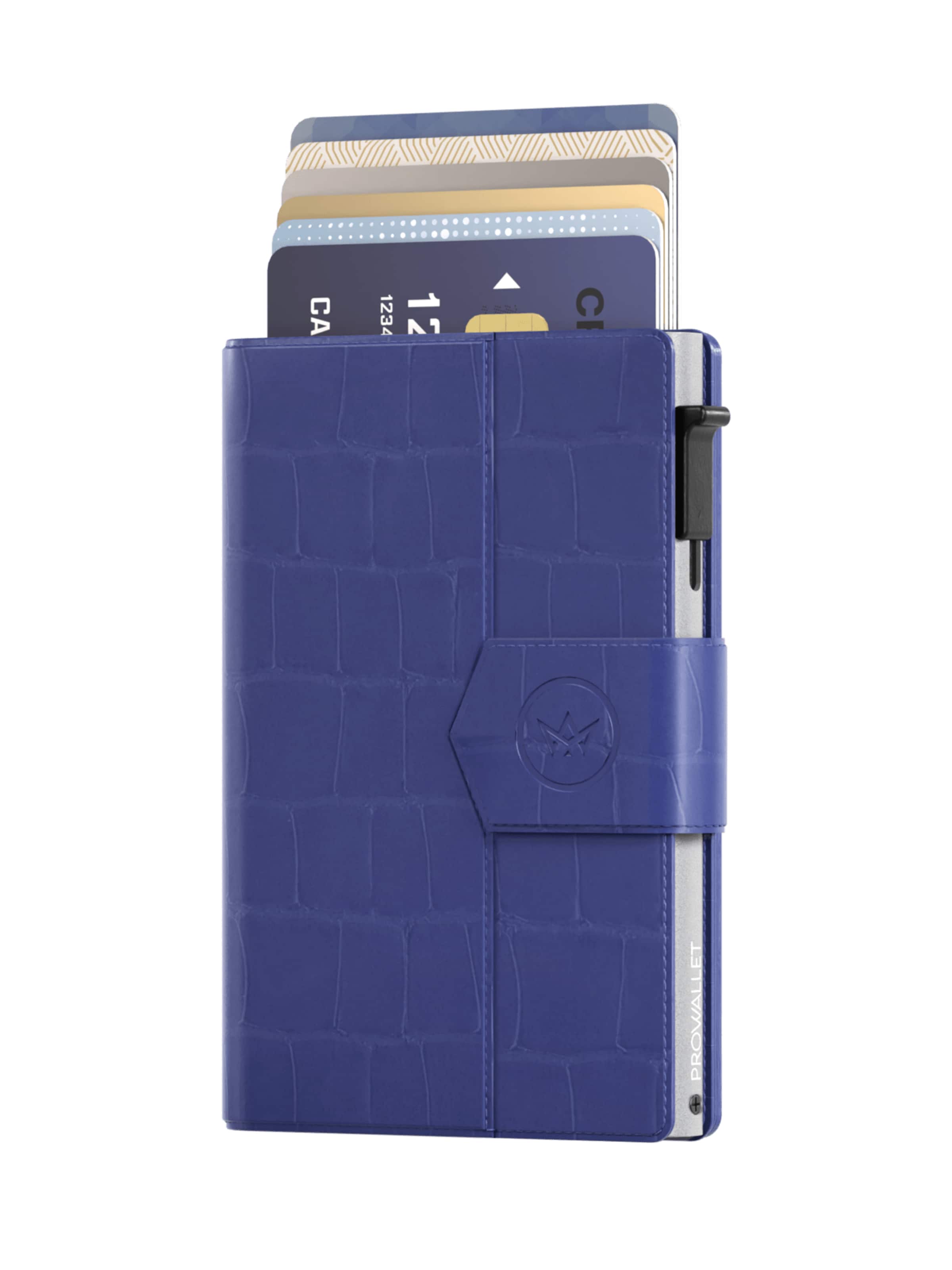 Prowallet Wallet 'Pasjeshouder Plus Croco' in Blue: front