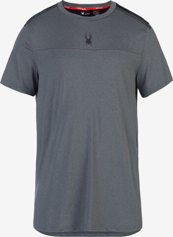 T-Shirt fonctionnel Spyder en gris : devant