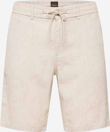 BOSS Orange Tapered Chino Pants in Beige: front