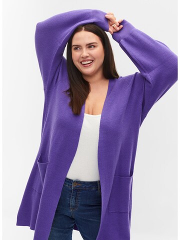 Zizzi Knit Cardigan in Purple