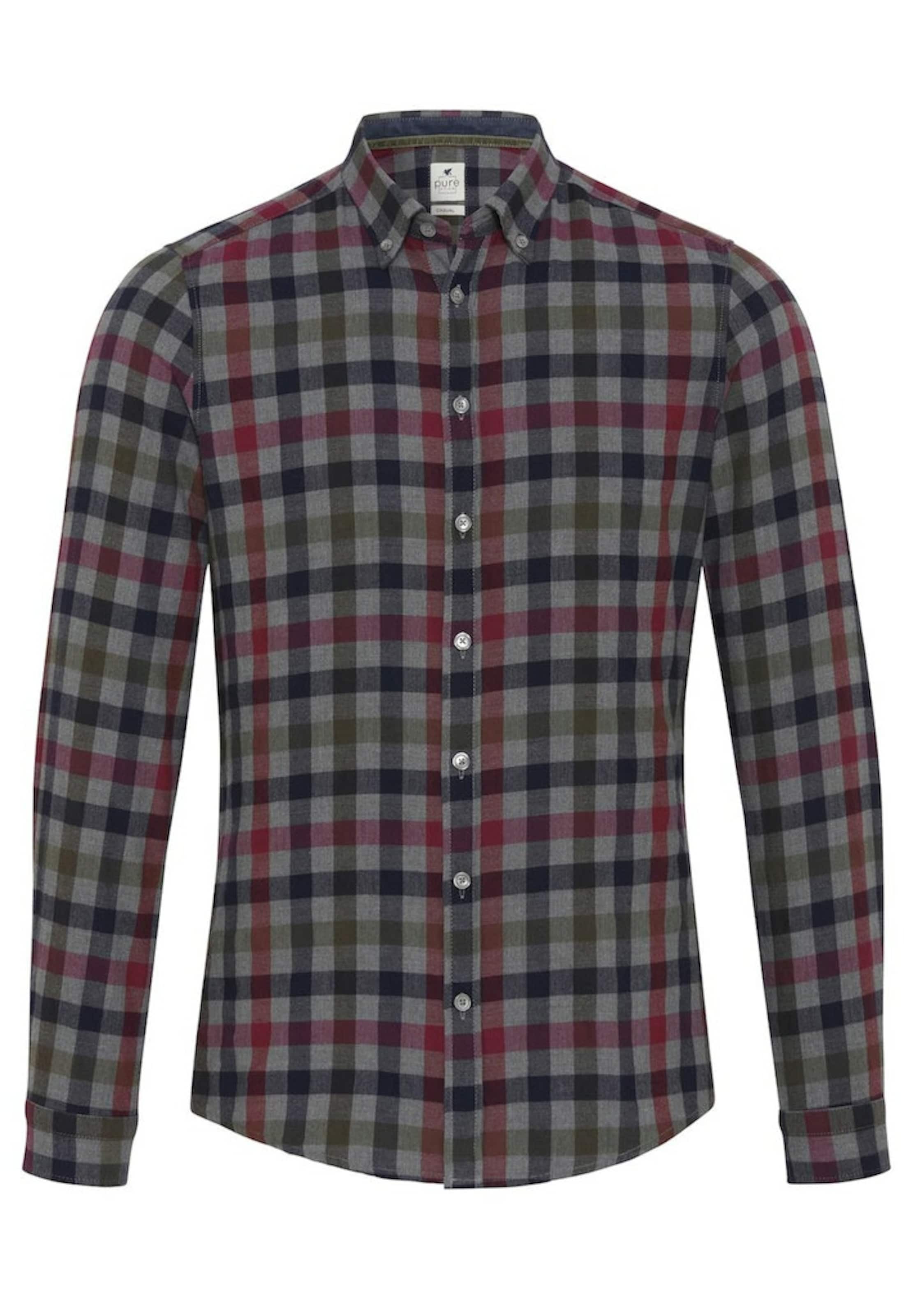 Hatico Regular fit Button Up Shirt in Grey: front