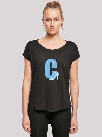 F4NT4STIC T-Shirt 'Disney Alphabet C Is For Cinderella' in Schwarz: Vorderseite