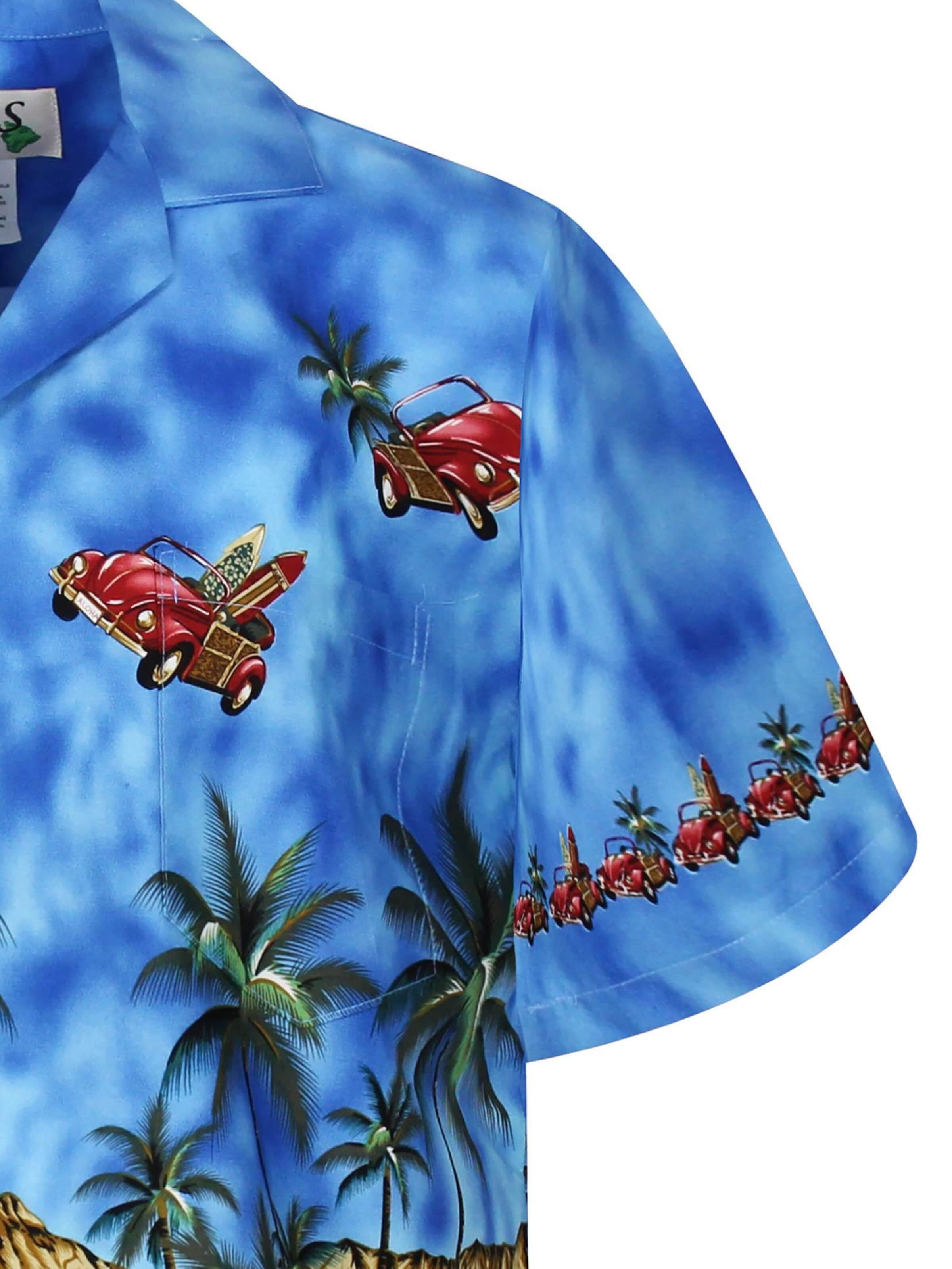 KY's Regular fit Button Up Shirt 'Fliegende Autos' in Blue