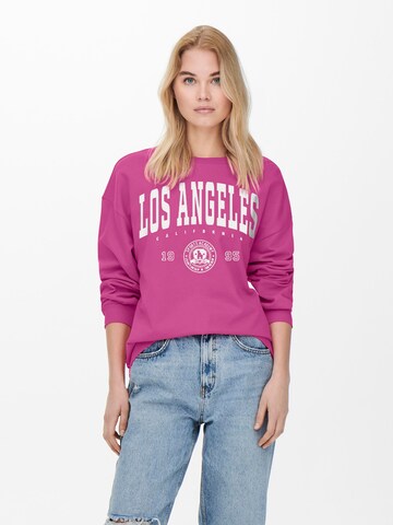 ONLY Sweatshirt 'DREAMER ACADEMY' in Pink: predná strana