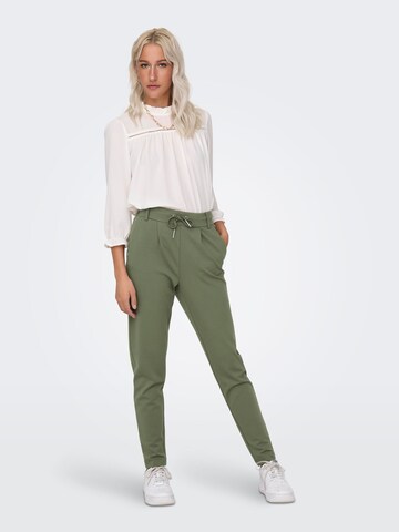 ONLY Slim fit Pleat-Front Pants 'Poptrash' in Green