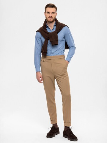 Effilé Pantalon à plis Antioch en beige