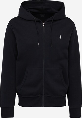 Polo Ralph Lauren Zip-Up Hoodie in Black: front