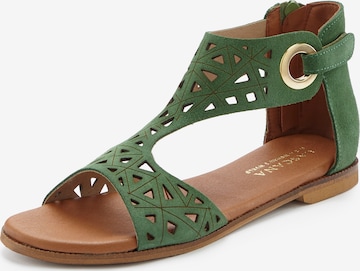LASCANA T-Bar Sandals in Green: front
