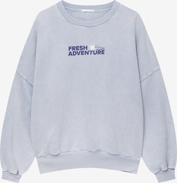 Pull&Bear Sweatshirt in Blauw: voorkant