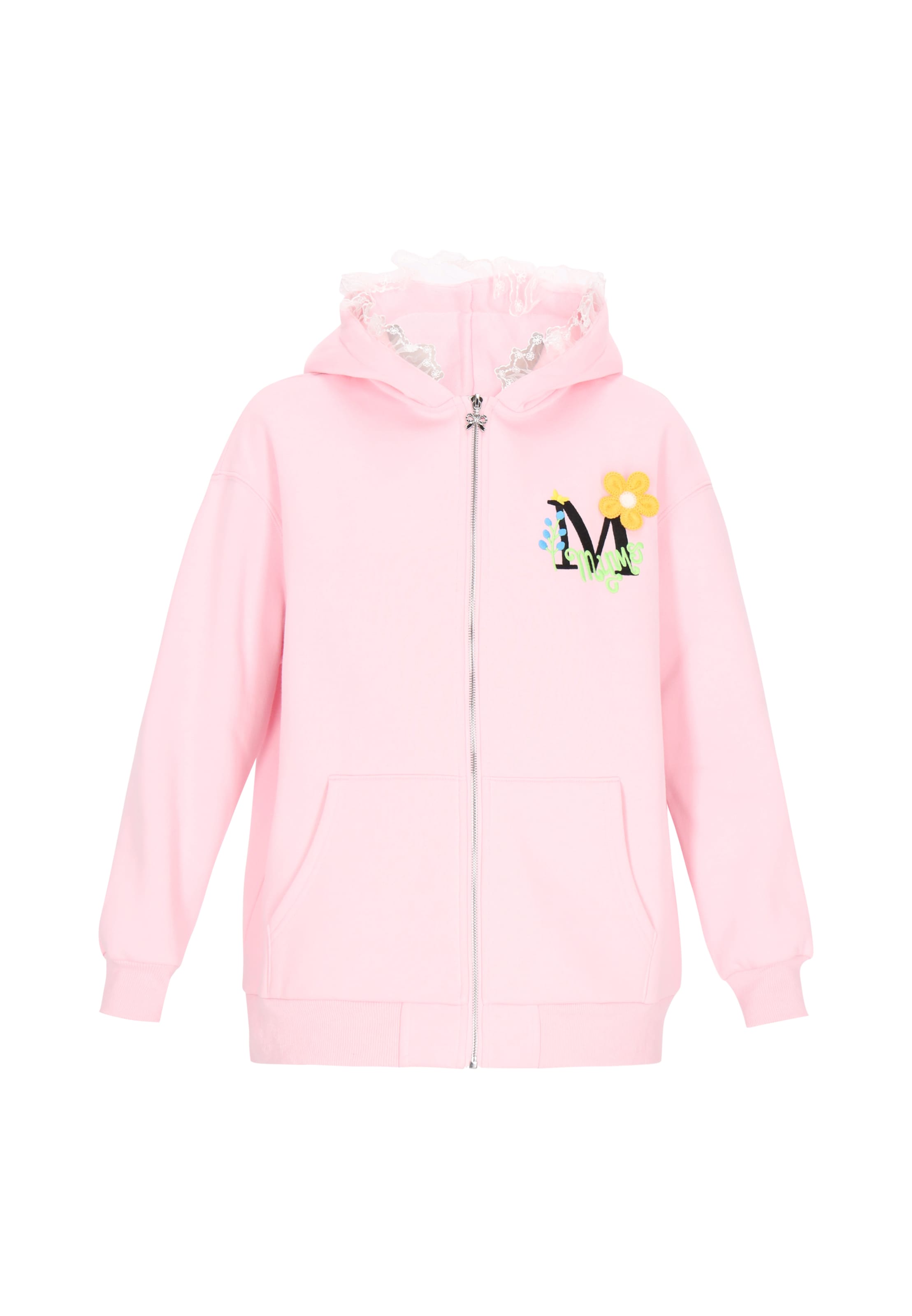 MYMO - Sudadera con cremallera en rosa: frente