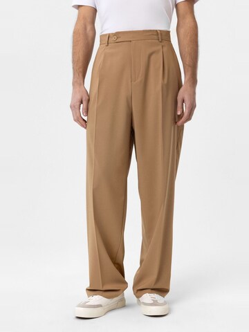 Antioch Loose fit Trousers with creases 'Claudio' in Beige: front