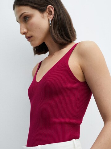 MANGO Knitted Top 'GYMNASTI' in Red