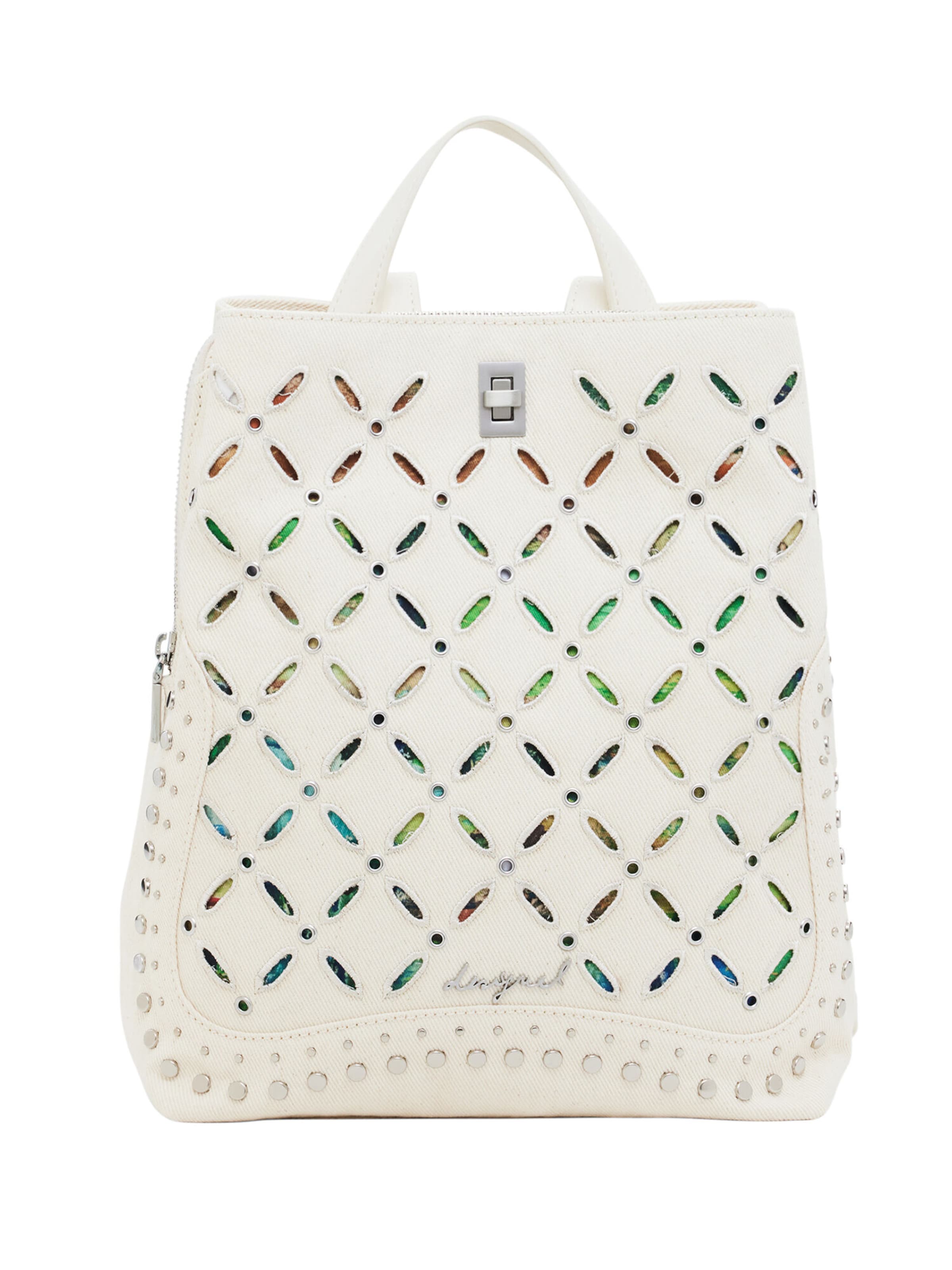 Desigual - Mochila en blanco: frente