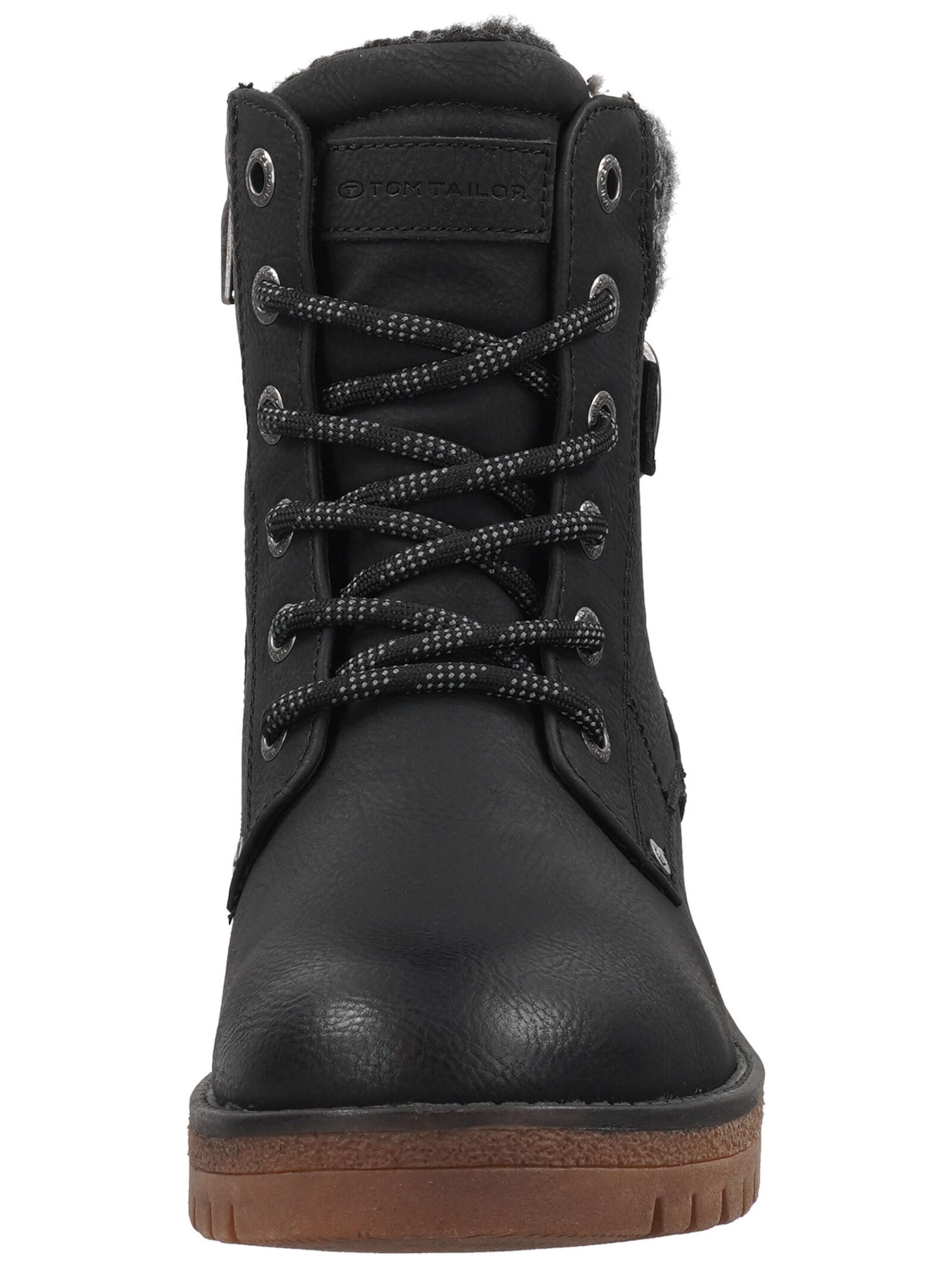 TOM TAILOR Schnürstiefelette in Schwarz