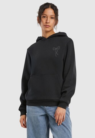 Miss Tee - Sudadera 'Bow Oneliner' en negro: frente