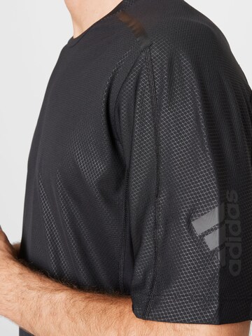 ADIDAS SPORTSWEAR Functioneel shirt 'Workout Pu-Coated' in Zwart