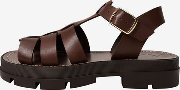 MANGO Sandals in Brown: front