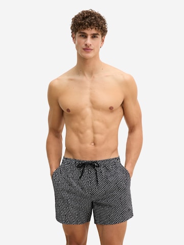 Marc O'Polo Zwemshorts ' Woven ' in Zwart: voorkant