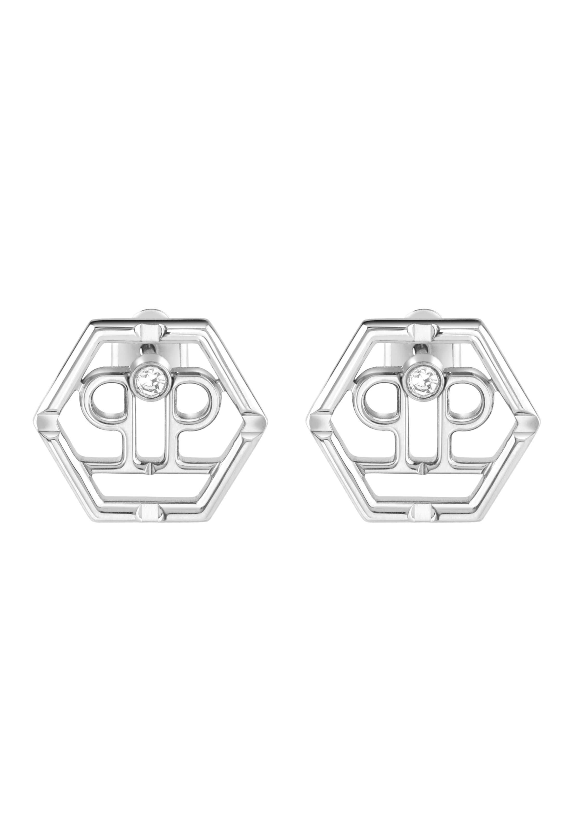 Boucles d'oreilles 'HEXAGON' Philipp Plein Jewellery en argent : devant
