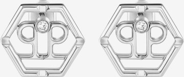 Orecchini 'HEXAGON' di Philipp Plein Jewellery in argento: frontale