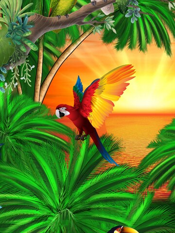 Hawaiihemdshop.de Regular fit Overhemd 'Jungle Parrots' in Groen