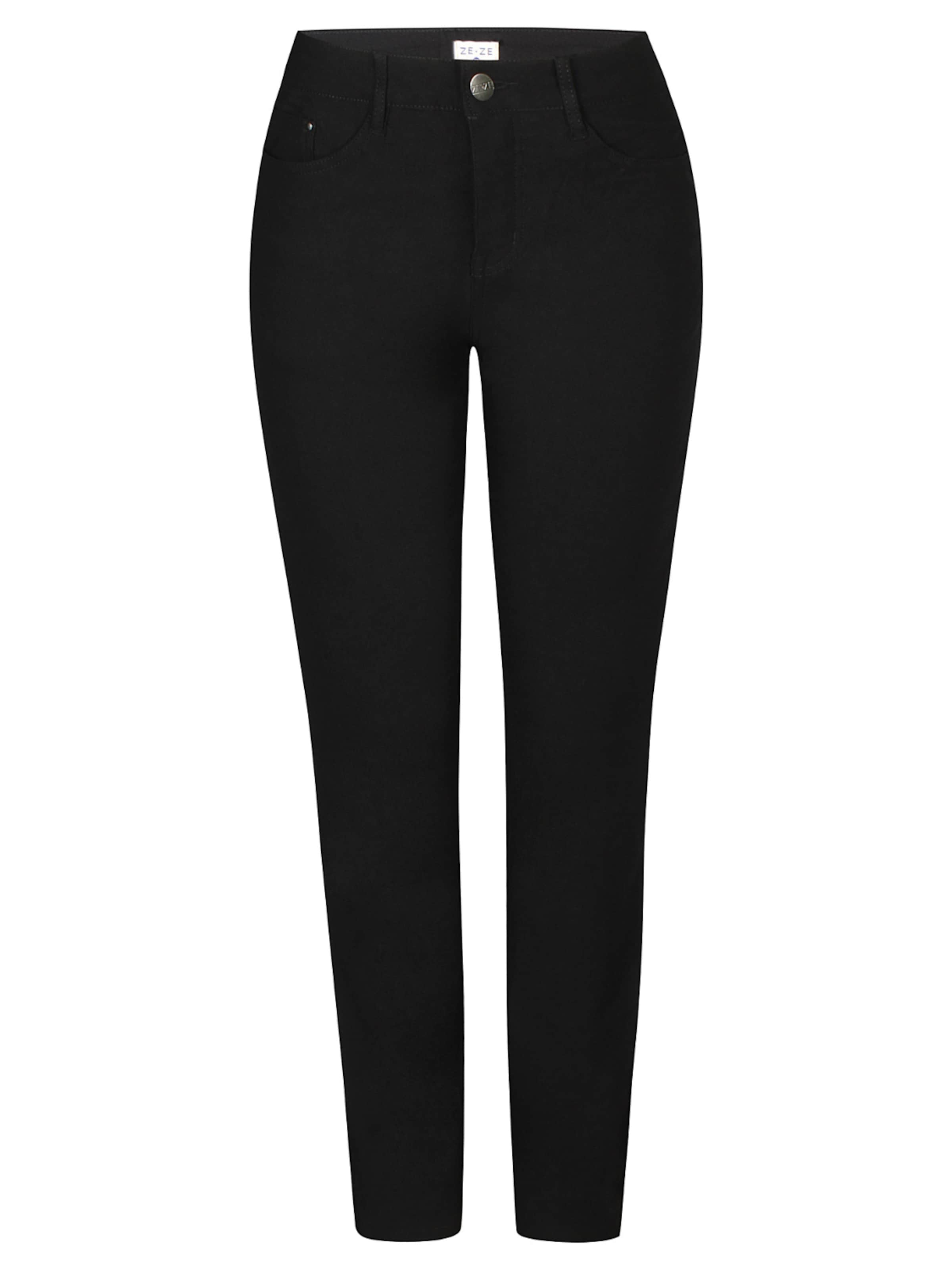 ze-ze Regular Broek 'Shape 2' in Zwart: voorkant