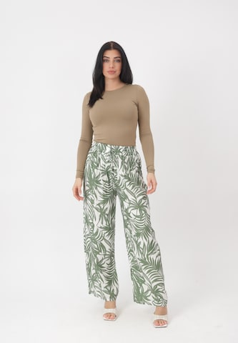 Wide leg Pantaloni di Elara in verde: frontale