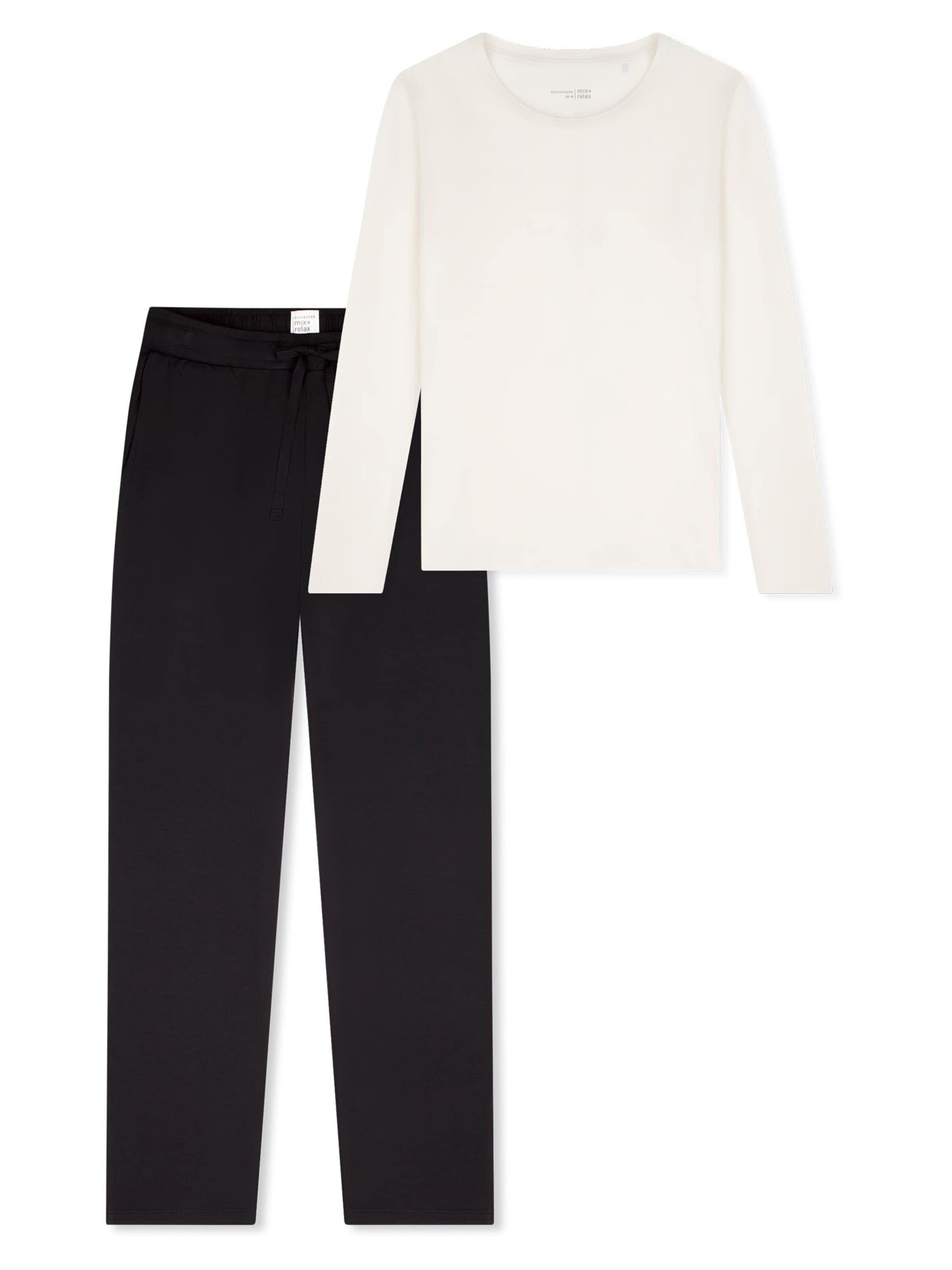 SCHIESSER Pyjama 'Mix & Relax' in Schwarz: Vorderseite