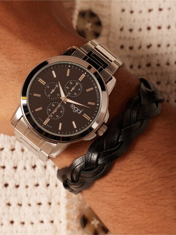 Montre à affichage analogique Lucardi en noir : devant