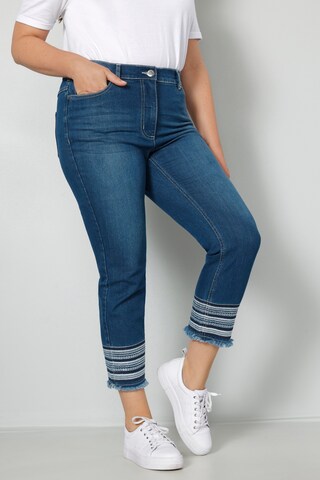 MIAMODA Slimfit Jeans in Blauw: voorkant