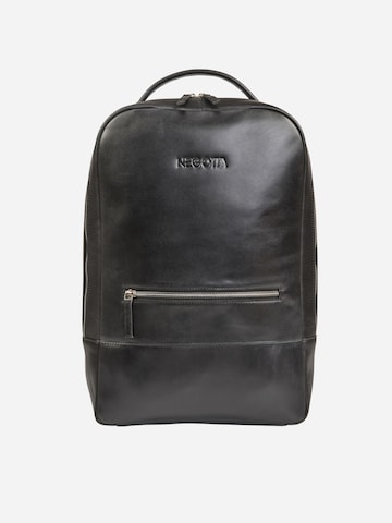 NEGOTIA Leather Backpack 'Averon' in Black: front