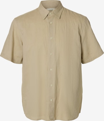 Chemise 'SLHCLAY' SELECTED en beige : devant