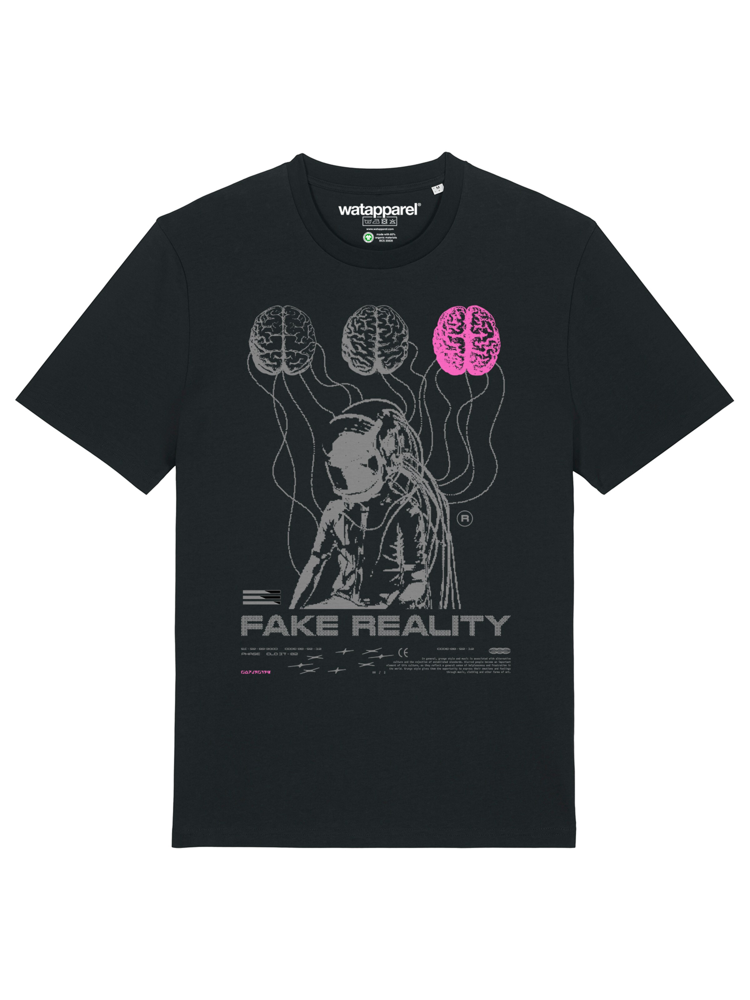 Watapparel Shirt 'Fake Reality' in Black: front