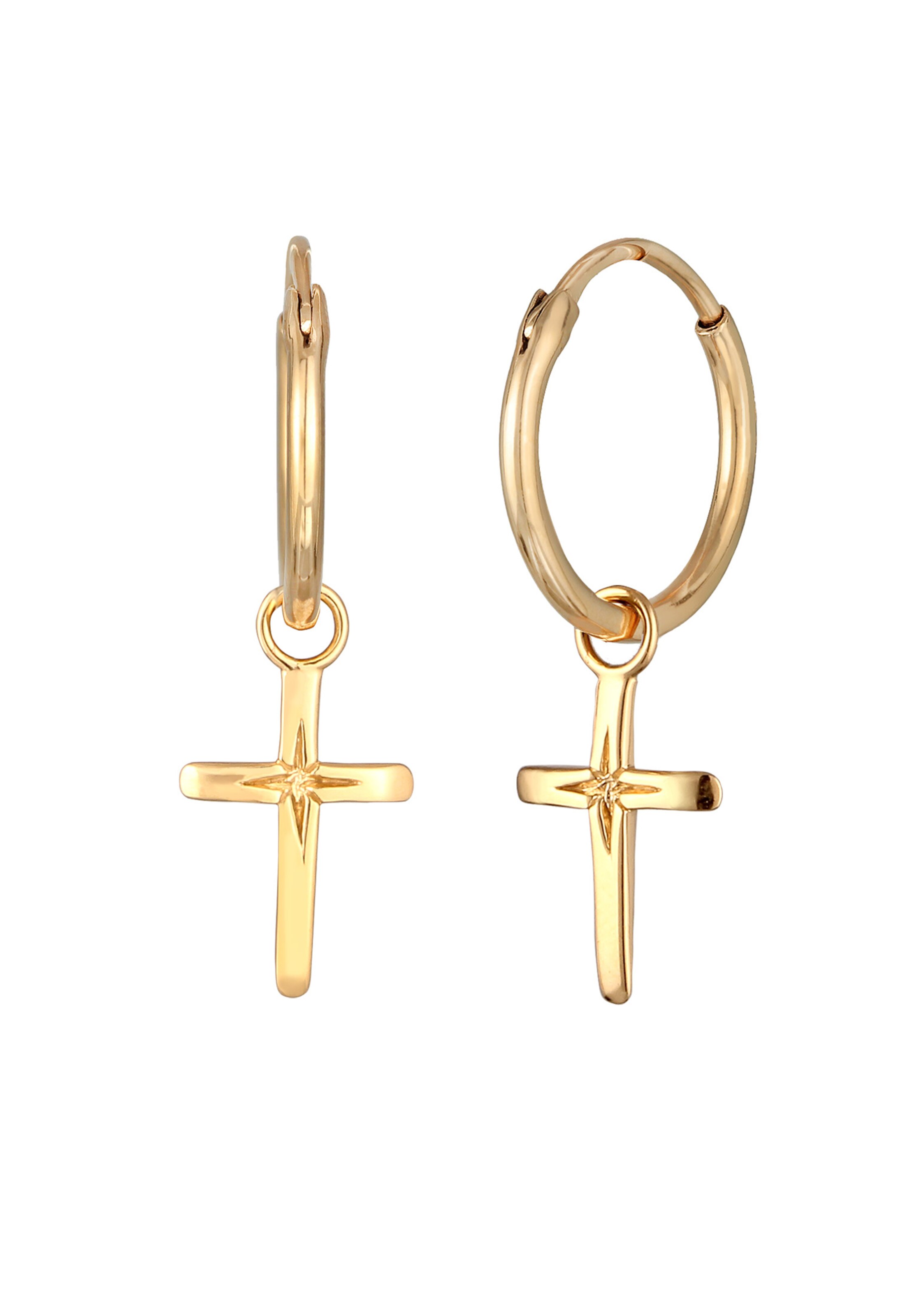 ELLI Oorbellen 'Kreuz' in Goud: voorkant