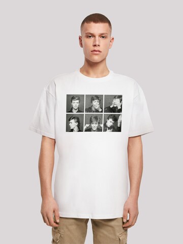 F4NT4STIC Shirt 'David Bowie Photo Collage' in Wit: voorkant