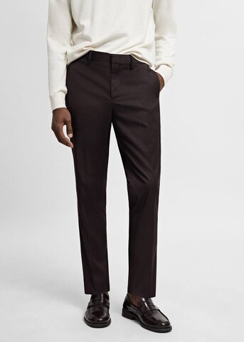 MANGO MAN Regular Pants 'Paris' in Brown: front